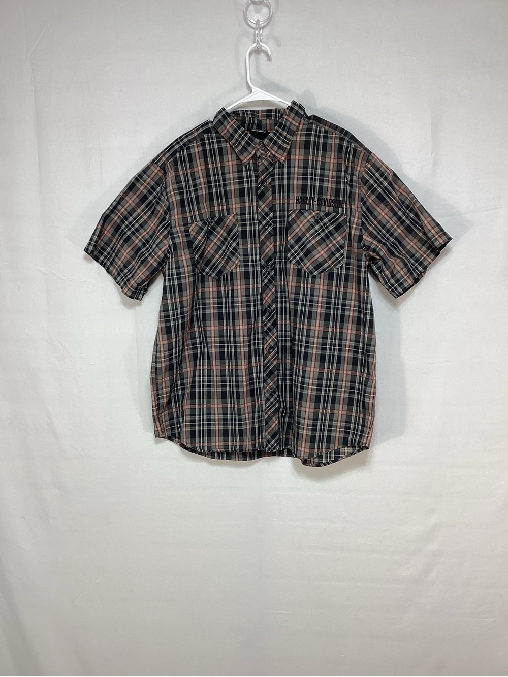 Harley-Davidson XL Plaid Short Sleeve Button-Up Shirt